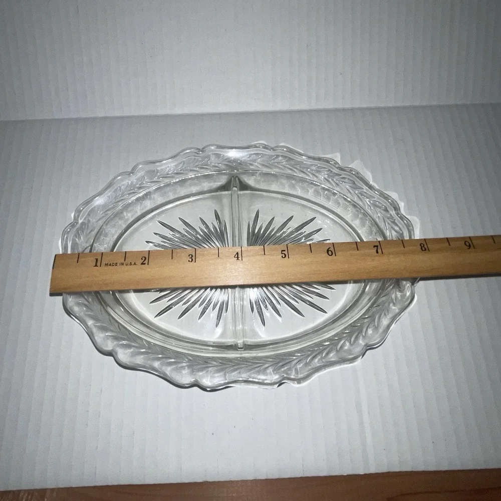 1930's Vtg Jeannette Glass Clear Sunburst 